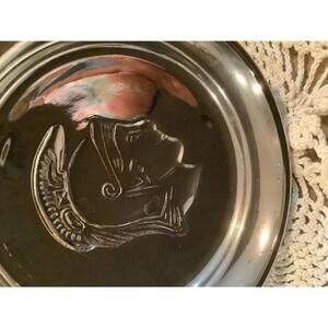 Vintage Glass Drinkware Set with Metal Carrier and Lid